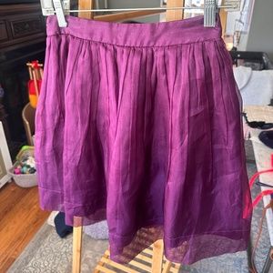 Elizabeth and James 100% Silk Flowy Purple Circle Skirt, Size 4